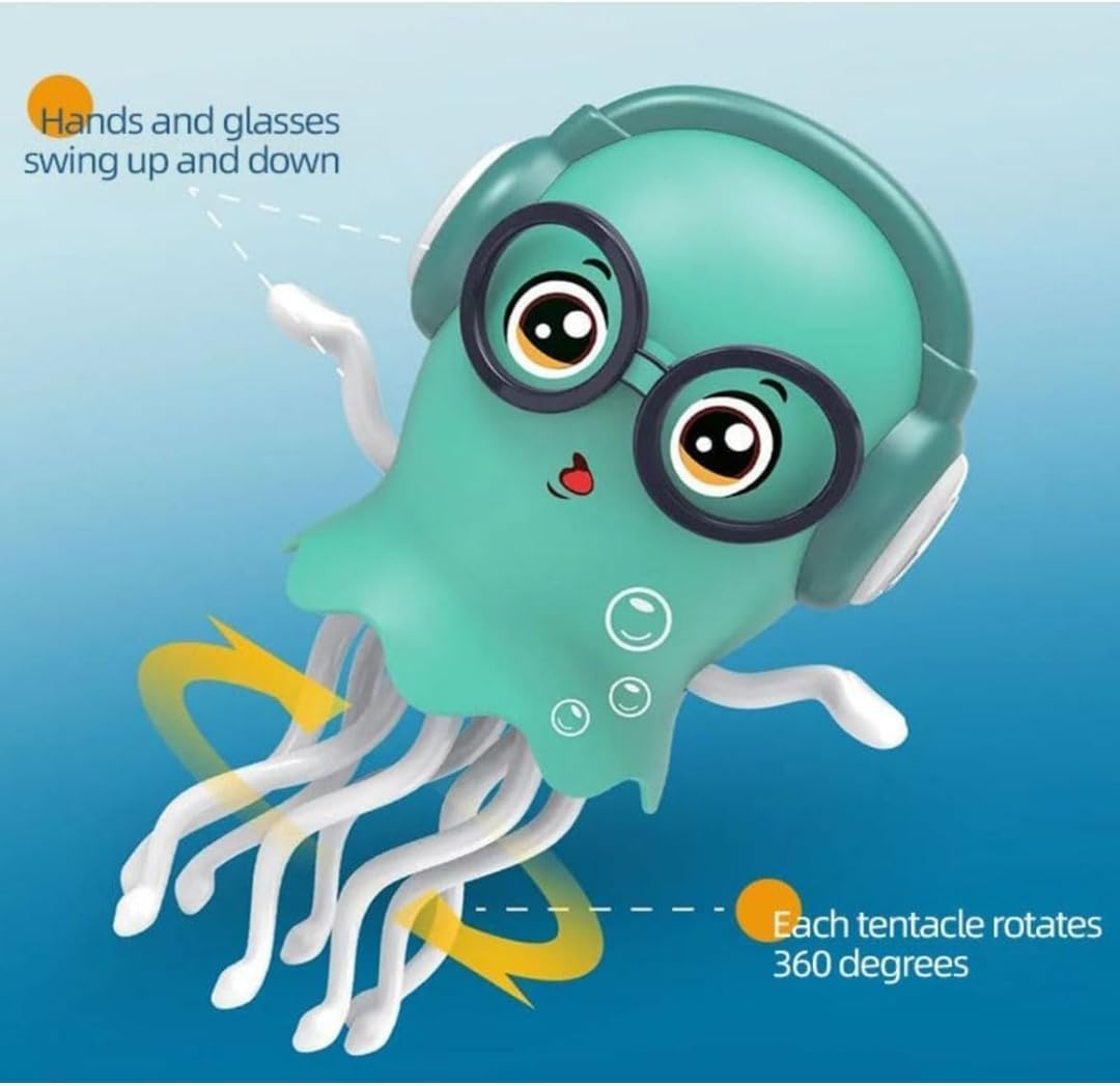Dancing Jellyfish Toy for Kids – Musical LED Light Up Bump & Go Sensory Toy