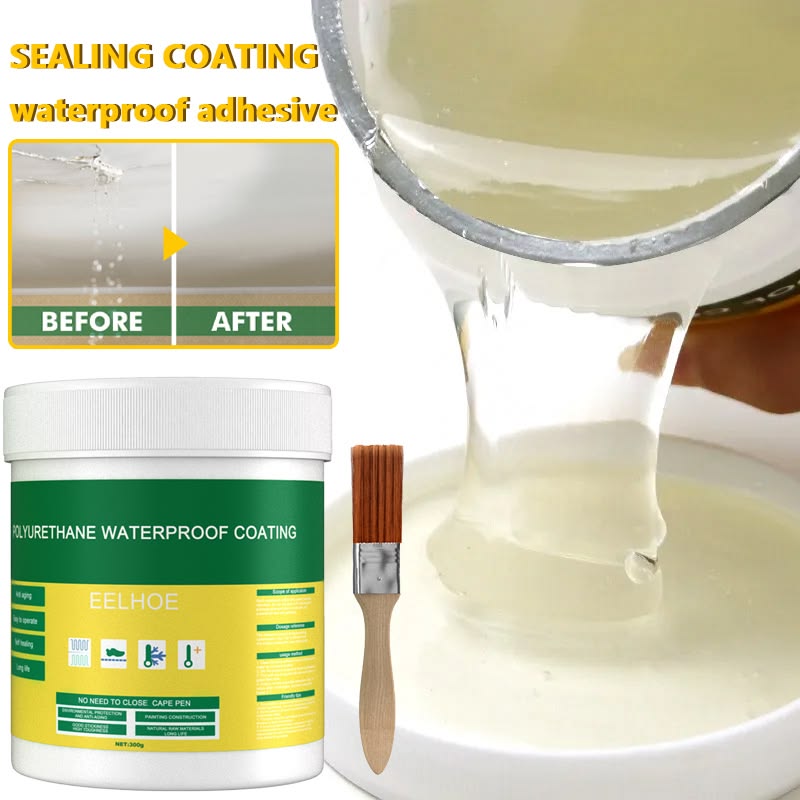 Transparent waterproof coating liquid for sealing cracks and preventing water leakage.