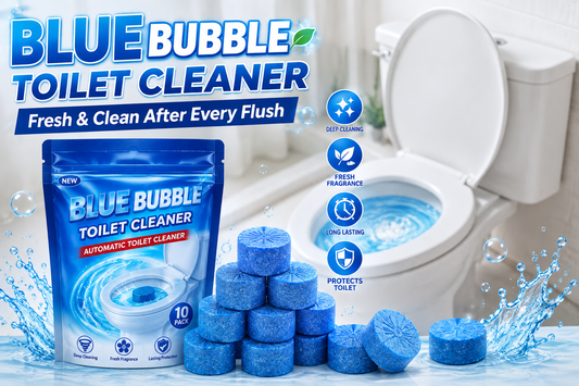 Automatic Toilet Bowl Cleaner Tablets (Pack of 10), Bathroom Toilet Tank Cleaner, Toilet Blue Clean Bubbles, Long-Lasting, Mild Lemon Scent, Fresh Air and No Pungent Odor
