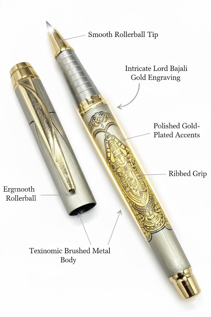 Tirupati Balaji Premium Engraved Rollerball Pen | Lord Venkateswara Gift