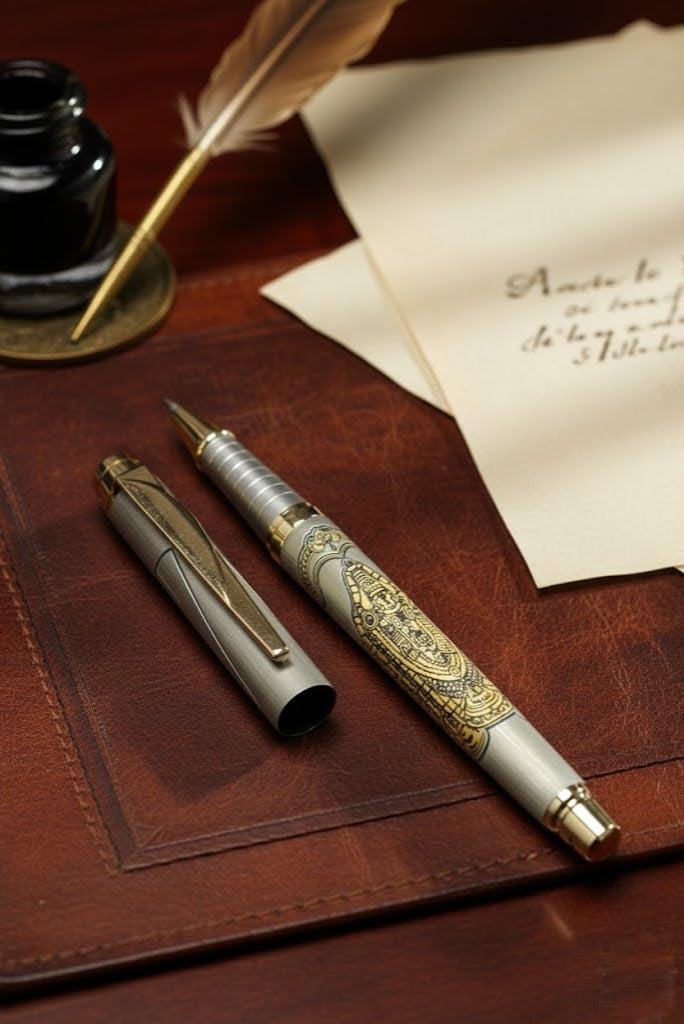 Tirupati Balaji Premium Engraved Rollerball Pen | Lord Venkateswara Gift