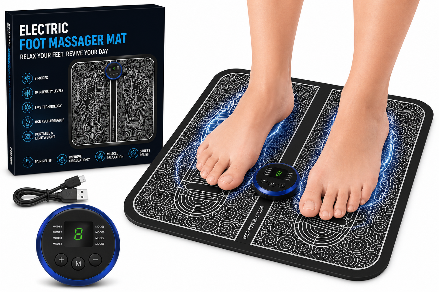 Foot Massagers for Pain and Circulation, Electric Foot Massager Mat