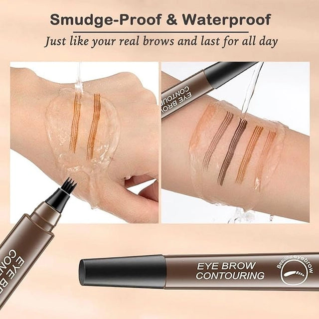 Waterproof Microblading Eyebrow Pencil (Pack of 2) | Natural Hair-Like Brows in Seconds